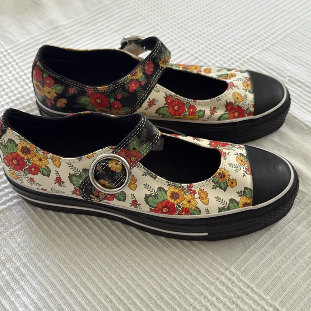 Leather Floral Converse All Star Mary Jane